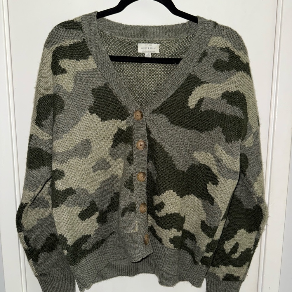 Lucky Brand Camo Knit Sweater